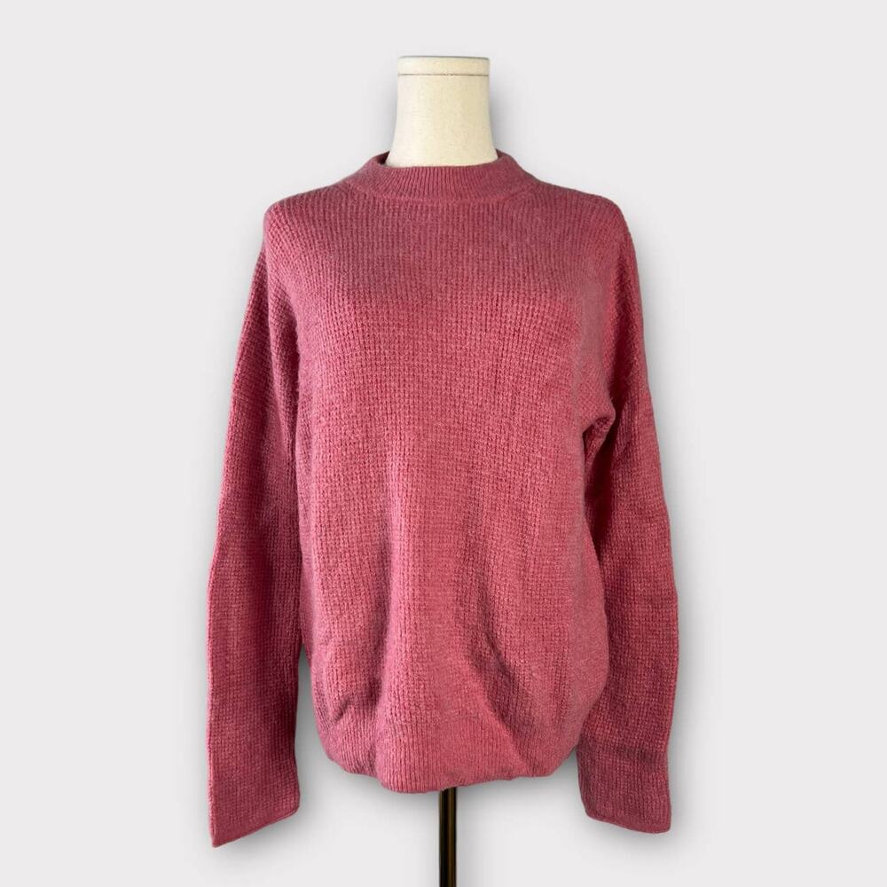 Point Sur Waffle Knit Button Back Crewneck Sweater